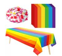 1 Tovaglia Arcobaleno, 20 Carte Veline Arcobaleno, Coriandoli Arcobaleno 10G, Tovaglia Arcobaleno Per Feste, Tovaglia Rettangolare A Righe, Decorazioni Per Feste Pride