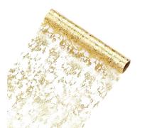 1 tovaglia dorata, lucida, runner da tavola in lamina dorata, decorazione da tavolo dorata, decorazione da matrimonio (28 cm x 10 m)