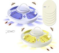 1 trappola per pulci, trappola per pulci per interni, controllo dei parassiti interni ed esterni, lampada per trappola dei chip con 5 adesivi per trappola per zanzare, tarme e pulci