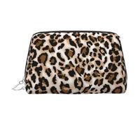 1 trousse da viaggio con stampa leopardata, con scomparti, borsa da toilette portatile per donne, Argento, One Size