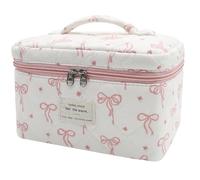 1 trousse grande per trucchi, graziosa borsa per cosmetici per donne e ragazze, beauty case estetico a forma di civetta floreale, borsa organizer da viaggio (farfalla piccola rosa), Farfalla Rosa