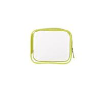 1 trousse in PVC trasparente con cerniera, custodia portatile da viaggio con cerniera, borsa da viaggio per organizzare il bagno in vacanza, 16 x 4,5 x 13 cm, Giallo