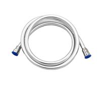 1 tubo flessibile for doccia ad alta pressione da 1,5/2/3 m, for accessori da bagno, in PVC, flessibile, portatile, anti-avvolgimento, GI/2 universale(Silver,200cm)
