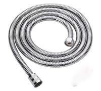 1 tubo flessibile for irrigazione da giardino, flessibile SUS304, for doccia, accessori neri, for bagno, estensione 1,5/2/3 m, estensibile(Silver,2.0M)