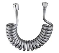 1 tubo flessibile retrattile a molla da 1,5/2/3/5 m for soffione doccia, WC, bidet, tubo dell'acqua, idraulico, vasca, doccia a spirale(Grey,500cm)