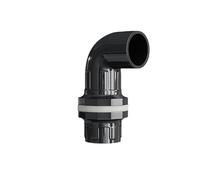 1 tubo in PVC da 20~50 mm, for acquario, con gomito a 90°, for drenaggio, irrigazione da giardino, tubo di alimentazione dell'acqua, giunti di ingresso e uscita.(Dark grey,Inner Dia 20mm)