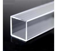 1 tubo quadrato in acrilico trasparente - Tubo cavo in PMMA trasparente for progetti personalizzati(490MMX10X10X1MM)