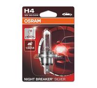 1 UNA Lampada Lampadina Alogene Ricambio OSRAM NIGHT SILVER H4 (P43t) 12V 60/55W