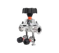 1 valvola a membrana Tri Clamp da 1,5" con valvola di campionamento singola/doppia, valvole di tipo Chuck a connessione manuale in acciaio inossidabile 316L(Two sampling valves,DN20 TC50.5mm)