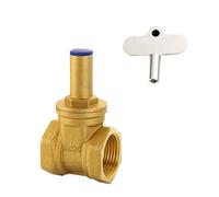 1 valvola a saracinesca in ottone da 1/2" 3/4" 1" con interruttore a chiave triangolare con serratura, valvola 'acqua DN15 DN20 DN25, valvola di blocco antifurto anteriore del contatore 'acqua(3/4")