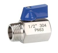1 valvola a sfera da 1/2 pollice in acciaio inossidabile 304 mini femmina e maschio NPT