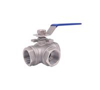 1 valvola a sfera di commutazione in acciaio inossidabile da 1-1/2 "pollici BSP femmina DN40 SS304 L tipo T flusso acqua a 3 vie(L flow type)