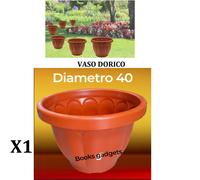 1 Vaso Dorico Ø 40cm Altezza 31cm 25 Litri Colore Terracotta Polipropilene Vasi