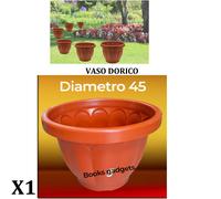 1 Vaso Dorico Ø 45cm Altezza 36cm 35 Litri Col.Terracotta Polipropilene Vaso