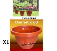 1 Vaso Dorico Ø 60cm Altezza 60/70cm 140 Litri Colore Terracotta Polipropilene
