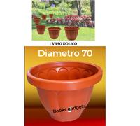 1 Vaso Dorico Ø 70cm Altezza 60/70cm 140 Litri Colore Terracotta Polipropilene