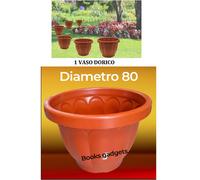 1 Vaso Dorico Ø 80cm Altezza 60/70cm 200 Litri Colore Terracotta Polipropilene
