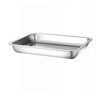 1 vassoio profondo rettangolare in acciaio inox per frutta, verdura, torte, pane, biscotti, piatti da forno da cucina (40 x 30 x 4,8 cm)