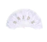 1 ventaglio da sposa a mano, elegante scomparti per matrimoni, fecher da donna, scomparti per piume pieghevoli, tenuti a mano, per burlesque, ventagli a mano per matrimonio