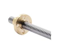 1 vite di comando T8 con asta trapezoidale in acciaio inossidabile 304 con dado in ottone
