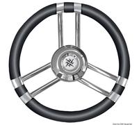 1 VOLANTE NERO SPORT TUNING DIAM. 35 CM TIMONE STERZO RAGGI INOX PER ULTRAFLEX