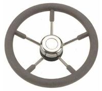 1 Volante timone per barca, modello 5 razze grigio + inserti inox 350mm