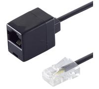 1 x 10 m - spina western 8/4 su accoppiamento western 8/4 10 m - connettore RJ45 / connettore RJ45, cavo piatto, contatti dorati, nero 1:1, ideale per impianti telefonici e reti