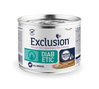 Exclusion Dog Diet Diabetic Maiale, Sorgo e Piselli - Lattina Da 200 Gr - CONFEZIONE RISPARMIO