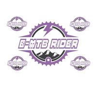 1 x A5 E-MTB Rider Adesivi in vinile - Viola Biker MTB Mountain Bike Uomo Sticker #70821