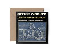 1 x biglietto di auguri per lavoratori d'ufficio - Manuale di laboratorio per uomo e donna compleanno #72385