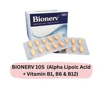 1 X Bionerv 60 Compresse Acido Alfa Lipoico,Vitamine B1,B6 & B12 per Nervo Pain