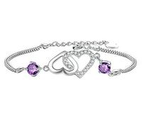 1 x Bracciale Donna Gioielli Lilla Regolabile Herzform Bracciale Catena Pendente Bracciale da Donna Regalo d'Amore Comodo e Pratico Clever Design