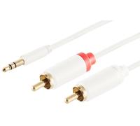 1 x cavo adattatore da 1,5 m - connettore da 3,5 mm a 2 RCA. Cavo audio stereo sottile. Contatti placcati in oro per smartphone, tablet, altoparlante HiFi per auto.