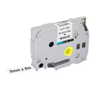 1 X Compatibile con Brother P-touch Band 9 mm Bianco Tze 221 TZe-221 9 mm x 8 m, compatibile con Brother P Touch Nastro TZ Tape 9 mm 0.35 TZe221 per Ptouch H105 H100LB H107B 900 1000 1280