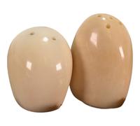 1 X Coppia Sale Pepiera Set Fiera Trade Ecuador Tagua Intaglio Vegano Bianco