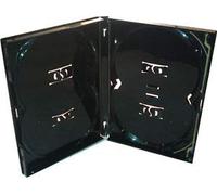 1 x custodia per dischi Amaray Multi 4 CD DVD Blu Ray, custodia a 4 scomparti, colore nero (confezione da 1), contiene 4 dischi con dorso da 14 mm, per proteggere e organizzare la tua