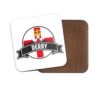 1 x Derry Sottobicchiere Quadrato - Irlanda del Nord Bandiera Irlandese Città Viaggi Vacanze Geografia Posizione Cucina Famiglia Bevande #83166