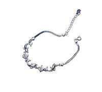 1 X Donne Bracciale Gioielli Regolabile Vetro Bianco Del Delfino Del Pendente Della Catena Della Signora Del Braccialetto Dell'amore Regalo Bellissimo design