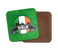 1 x Dublino Square Coaster - Irlanda bandiera della città irlandese viaggio vacanza geografia posizione cucina famiglia bevande #83167
