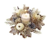 1 x Fall Candle Rings Wreaths - Artificial Pumpkins Candle Ring Fall Wreaths for front Door | Ringraziamento artificiale Garland Decor, Rugged Construction Decorative Tool For Dinner Table, Mantel