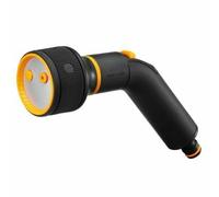 Fiskars Pistola 3 Funzioni Comfort, Con Modalità Getto, Doccia o Nebbia, Leva di Controllo del Flusso On/Off Regolabile con il Pollice, Misura Universale, Nero/Arancione, 1052183
