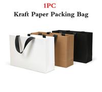 1 X Kraft Carta Imballaggio Borsa Con Maniglia Negozio Regalo Confezione Buste