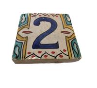 1 X Marocchino Zellige Casa Numero Piastrelle Numero 2 Due 10cm/10.2cm