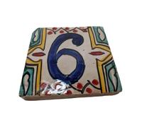 1 X Marocchino Zellige Casa Numero Piastrelle Numero 6 Sei 10cm/10.2cm