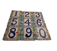 1 X Marocchino Zellige Casa Numero Piastrelle Numero 7 Sette 10cm/10.2cm