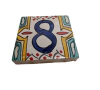1 X Marocchino Zellige Casa Numero Piastrelle Numero 8 Otto 10cm/10.2cm