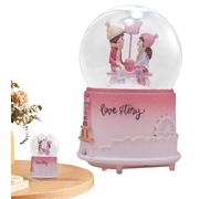 1 x Musical Snow Globes - Snow Globe Music Box | Clear Water Globe Musical Lighted Decoration | Cute Light Up Crystal Ball with Cartoon Coppia Statua, Romantic Musiical for Valentines