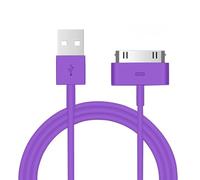 1 x Peak Power 30-Pin USB cavo di ricarica e sincronizzazione 1m - Compatibile con iPod Nano, Touch, Classic, Video, iPhone 3G / 3GS / 4 / 4S & iPad 1/2 / 3 (viola)
