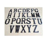 1 x placca in ferro battuto nero antico per porta di casa garage alfabeto lettere numeri (R)