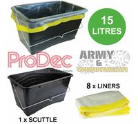 1 X Prodec 15 Litro Plastica Nera Recipiente Pittura Bollitore Secchio + 8